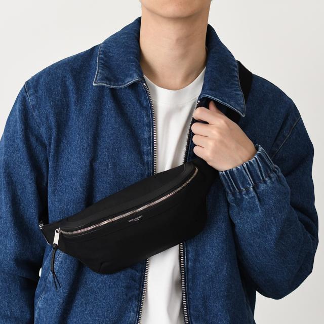 SAINT LAURENT サンローラン バッグ ボディバッグ ベルトバッグ キャンバス 557831 GIVLE メンズ ブラック ショルダーバッグ ナイロン の通販は