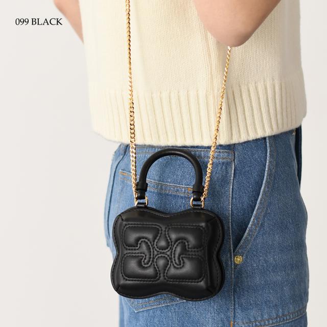 週末セール！新品【GANNI】ブラック BUTTERFLY TOP HANDLE GANNI（ガニー）の「BUTTERFLY TOP HANDLE（ハンドバッグ）」 - WEAR
