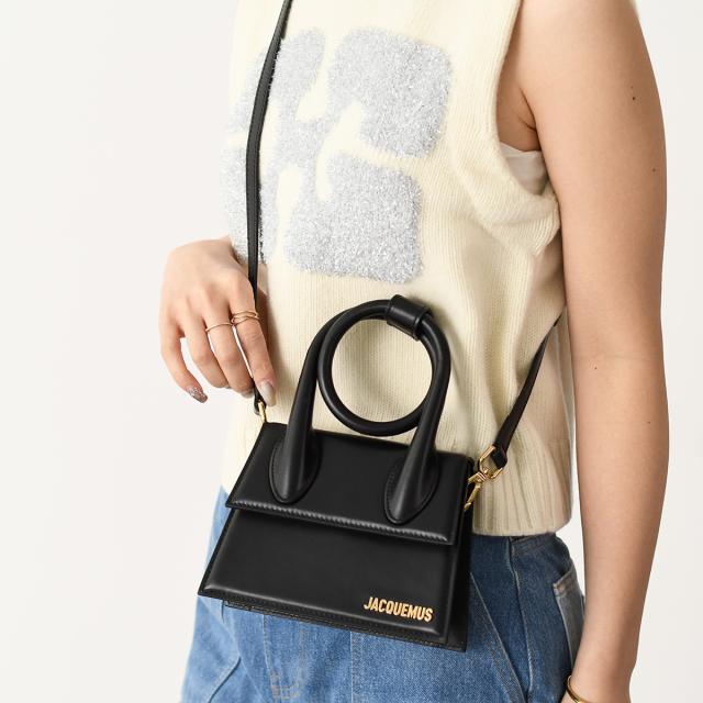 JACQUEMUS ジャックムス バッグ ショルダーバッグ LE CHIQUITO ノット ハンドバッグ 213BA005 レディース ブラック ストラップ マグネット開閉の通販は 94,800円