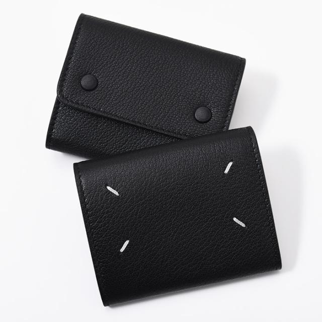 MAISON MARGIELA メゾン マルジェラ 財布 ウォレット レザー SA3VX0010 P4806 レディース ブラック 折りたたみ財布 4ステッチ の通販は