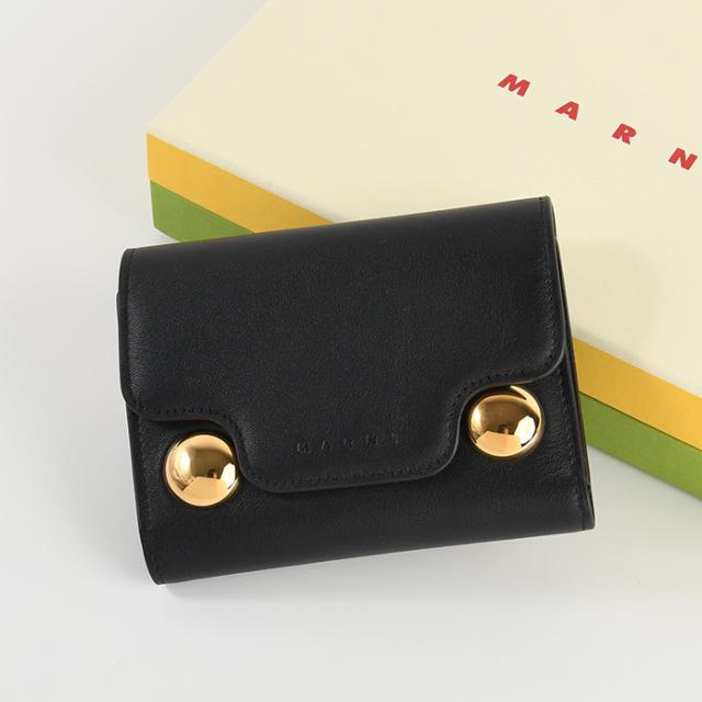 Marni 斜めかけバッグ財布ブラックラムレザー