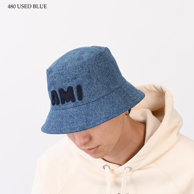 AMI Paris バケットハット デニム AMI Paris バケットハット デニム 数量限定】AMI パリ ロゴパッチ