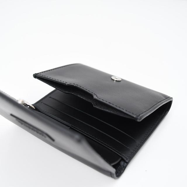 MM6 MAISON MARGIELA ブラック 三つ折り財布 MM6マルジェラ黒いレザ-三