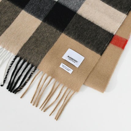 BURBERRY バーバリー マフラー ストール チェックマフラー 8056851 レディース ベージュ ブラック ホワイト チェック フリンジ  カシミア｜au PAY マーケット