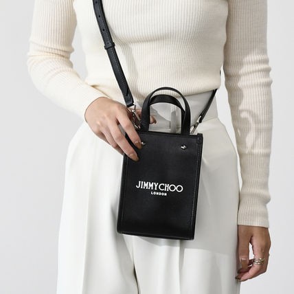 JIMMY CHOO ジミーチュウ バッグ 鞄 Mini N/S Tote MININSTOTEANR レザーバッグ レディース ショルダーバッグ  ハンドバッグ ブラック ホ｜au PAY マーケット