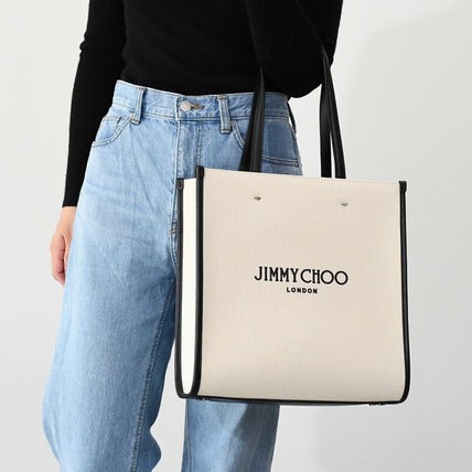 JIMMY CHOO ジミーチュウ バッグ 鞄 N/S Tote M キャンバスバッグ