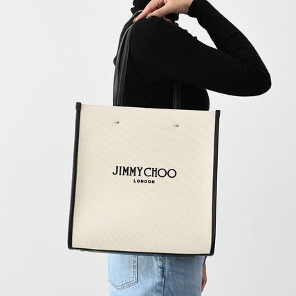 JIMMY CHOO ジミーチュウ バッグ 鞄 N/S Tote M キャンバスバッグ 