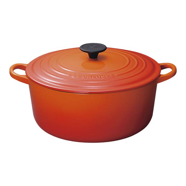 LE CREUSET ル・クルーゼ ココット・ロンド　２５０１　３０cm　オレンジ