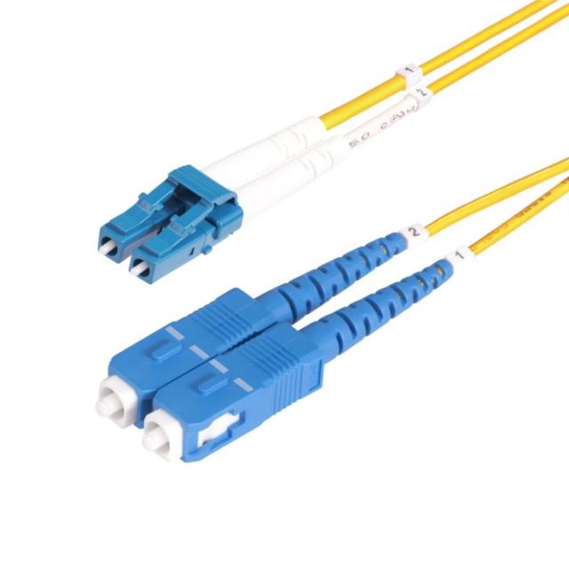 StarTech.com SMLCSC-OS2-50M 光ファイバー ケーブル/OM2 シングルモード/50m/LC-SC/UPC/9/125/2芯/デュプレックス/100Gb
