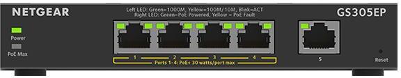 NETGAER ネットギア・インターナショナル SOHO/家庭向けPoE+対応 (63W) ギガビット5ポートアンマネージプラススイッチ GS305EP-100JPS_1