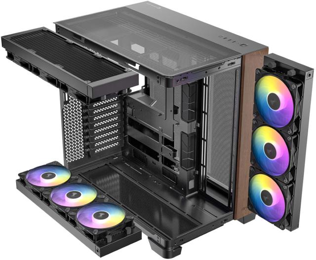 Antec アンテック 一体型強化ガラスパネル搭載 ブラック C8 Curve Wood_3