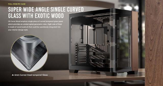 Antec アンテック 一体型強化ガラスパネル搭載 ブラック C8 Curve Wood_4