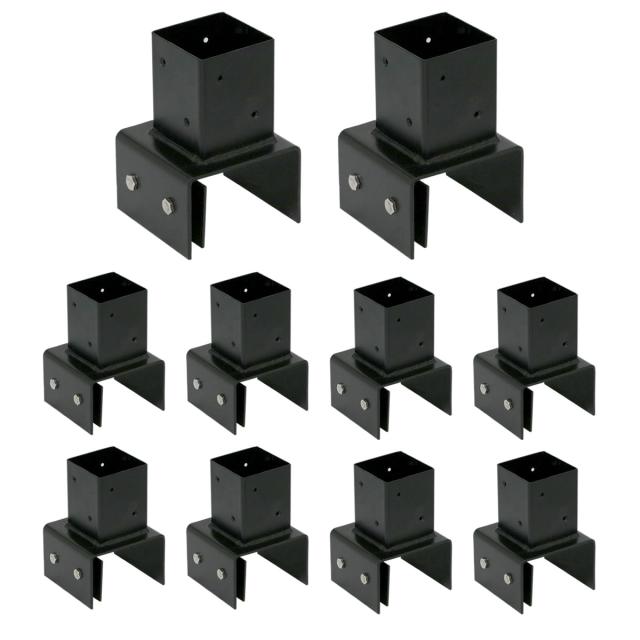 住まいスタイル 【完成品】ラティス・フェンス支柱固定金具ブロック用10cm(10個) ブラック　S-BB7210-10P