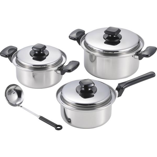 ヘルシークック ステンレス鍋3点セット(お玉付) HC—3PE