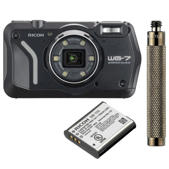 RICOH リコー WG-7 ブラック＋TE-2 エクステンションアダプター＋DB-110 充電式バッテリーセット【wg7set】の通販は