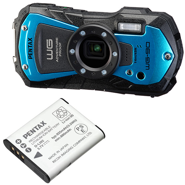 PENTAX ペンタックス WG-90（ブルー）＋D-LI92バッテリーセット【wg90set】の通販は