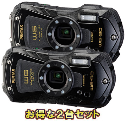 PENTAX ペンタックス WG-90（ブラック）×2台セット【wg90set】の通販は