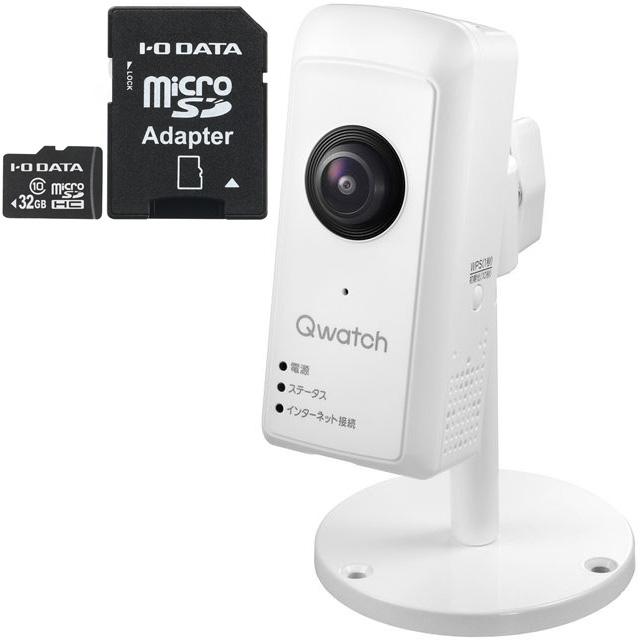 I・O DATA アイ・オー・データ 送料無料 180°パノラマビュー対応ネットワークカメラ＋32GB microSDHCカード お買い得セットの通販は 9,980円