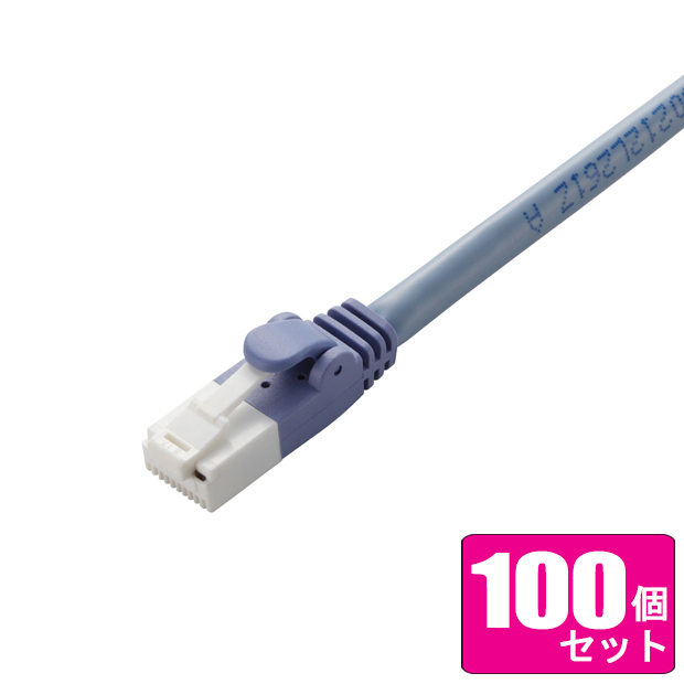 ELECOM エレコム お買い得100個セット LANケーブル/CAT6準拠/爪折れ防止/3m/ブルー LD-GPT/BU30