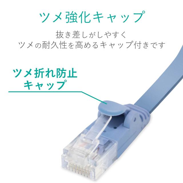 ELECOM エレコム お買い得150個セット LANケーブル/CAT6/フラット/5m/ブルー LD-GF2/BU5_10