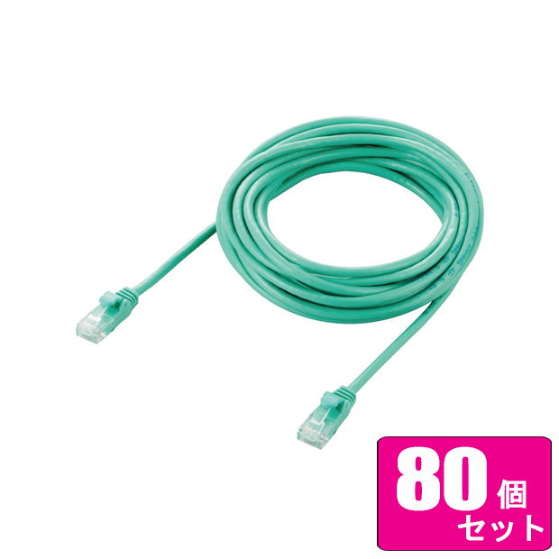 ELECOM エレコム お買い得80個セット CAT6準拠 GigabitやわらかLANケーブル 5m グリーン LD-GPY/G5