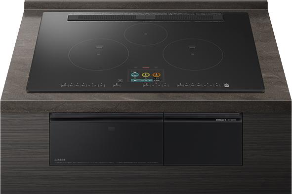 HITACHI 日立 HT-N1500KTWF(K)ビルトイン3口OH「N1500Tシリーズ」鉄・ステンレス対応【幅75ｃｍ・単相200V】