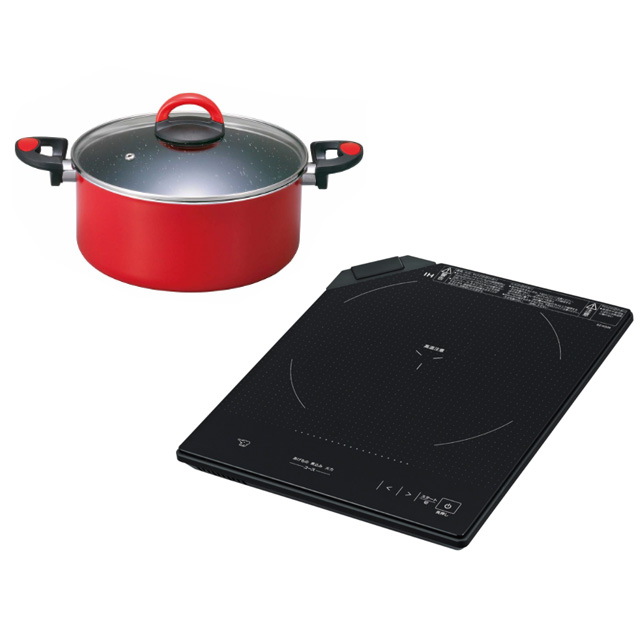 ZOJIRUSHI 象印 EZ-KG26-BA(ブラック) 卓上IHクッキングヒーター+両手鍋セットの通販は
