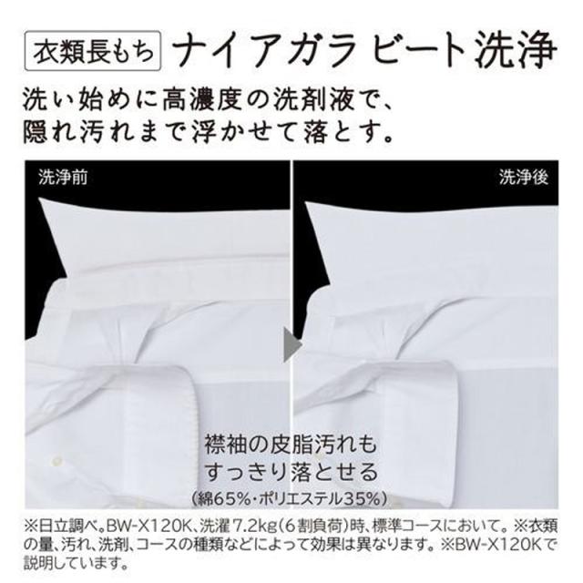 HITACHI 日立 【Ａエリア限定配送】BW-V70K-W(ホワイト)　ビートウォッシュ 全自動洗濯機 【洗濯・脱水7kg】