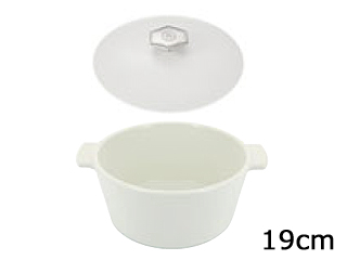 REVOL レヴォル レヴォル　レヴォリューション2　ラウンドココット（サテンホワイト蓋）　19cm　649819