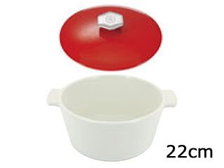 REVOL レヴォル レヴォル　レヴォリューション2　ラウンドココット（ペッパーレッド蓋）　22cm　649815