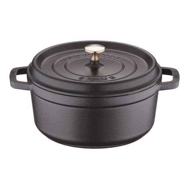 staub ストウブ ホーロー鍋 RST3408 ピコ・ココット ラウンド (24cm)/ブラック