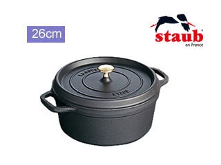 staub ストウブ ホーロー鍋 RST3409 ピコ・ココット ラウンド (26cm)/ブラック