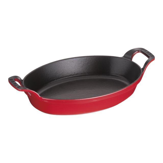 staub ストウブ 小判グラタンプレート／２４cm　チェリー１３０２３０６