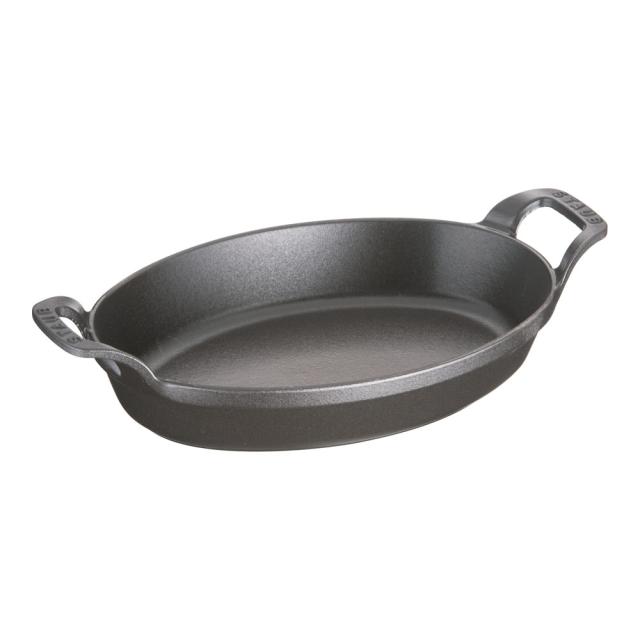 staub ストウブ 小判グラタンプレート／２４cm　黒　３０２３２３