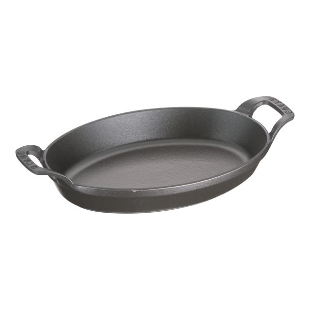 staub ストウブ 小判グラタンプレート／２８cm　黒　３０２９２３