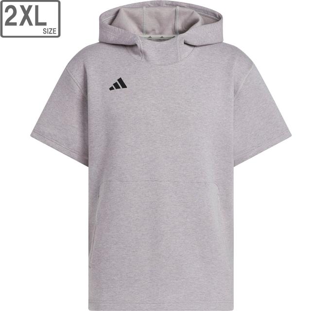 adidas アディダス 【ユニセックス】ダグアウト 半袖 パーカー 【ミディアムグレーヘザー】【2XLサイズ】 JRY93