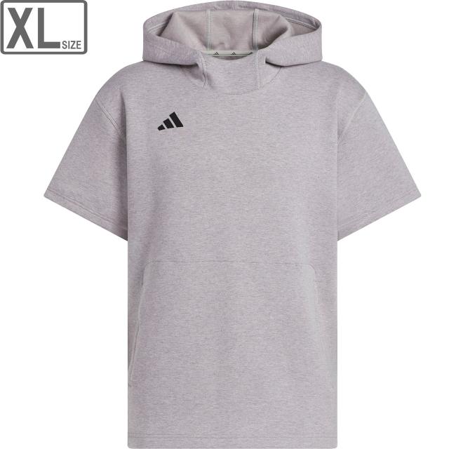 adidas アディダス 【ユニセックス】ダグアウト 半袖 パーカー 【ミディアムグレーヘザー】【XLサイズ】 JRY93