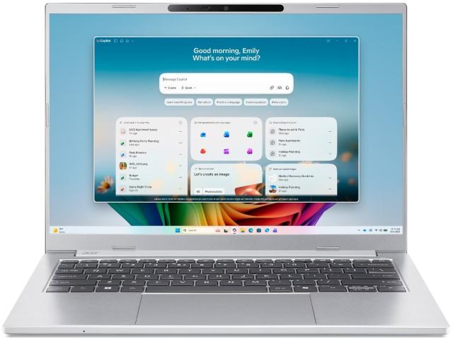 Acer エイサー 14型ノートPC Aspire 14 AI(Ultra 7/16GB/1TB SSD/Win11 Home/365 Per/ピュアシルバー) A14-I71M-N76Z/F