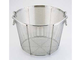Sampo 三宝産業 ＵＫ１８−８パンチング平底深型揚げざる／補強付４８cm（穴径φ５mm）