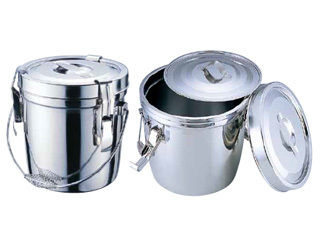 Sampo 三宝産業 １８−８ダブル汁食缶（フック付）　１４ｌ／（両手付）の通販は給食用品
