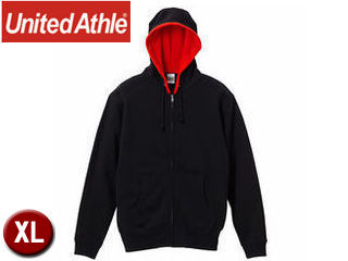 United Athle/ユナイテッドアスレ 521301  10.0オンス スウェットフルジップパーカ（パイル） 【XL】 (ブラック×レッド)