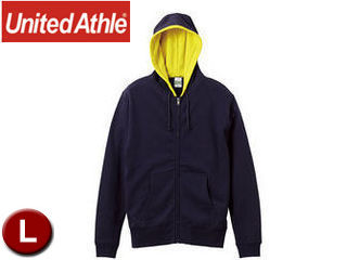 United Athle/ユナイテッドアスレ 521301  10.0オンス スウェットフルジップパーカ（パイル） 【L】 (ネイビー×ブレイジングイエロー)の通販は 5,929円