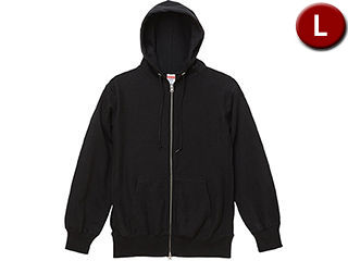 United Athle/ユナイテッドアスレ 12.0オンス ヘヴィーウェイト スウェット フルジップ パーカ Lサイズ (ブラック)