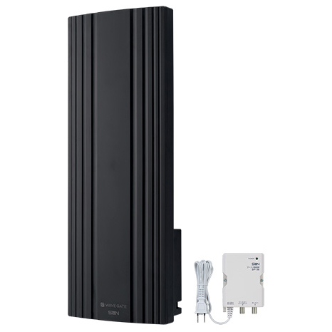 サン電子 WG20B-K-EC 地デジ用UHF平面アンテナ ブースタ内蔵型 20素子 水平偏波用 ブラック