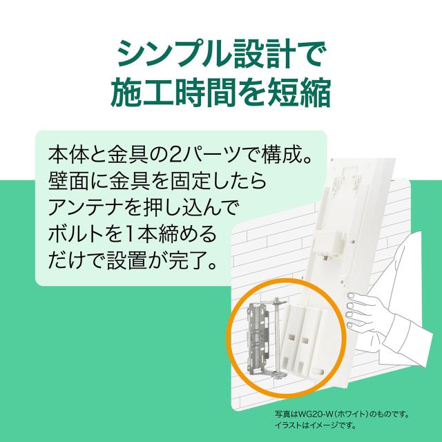 サン電子 WG26B-K-EC 地デジ用UHF平面アンテナ ブースタ内蔵型 26素子 水平偏波用 ブラック