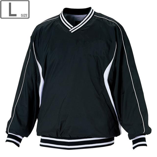 ZETT/ゼット BOV300-1911 長袖Vネックジャンパー（高校野球ルール対応品） 【Lサイズ】 （ブラック×ホワイト）