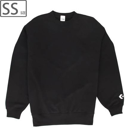 CONVERSE コンバース 【メンズ】クルーネック スウェットシャツ 【ブラック】【SSサイズ】CB141201-1900