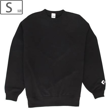 CONVERSE コンバース 【メンズ】クルーネック スウェットシャツ 【ブラック】【Sサイズ】CB141201-1900