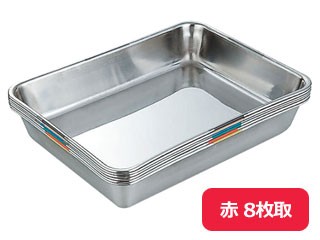 IKD イケダ 18-8 カラー角バット 8枚取 赤