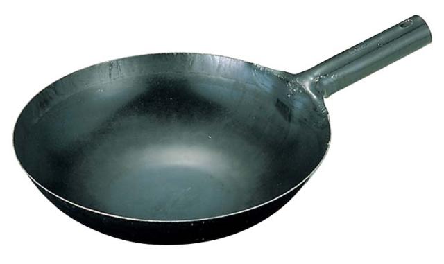山田　鉄　打出　中華片手鍋　４５cm（板厚１．２mm）